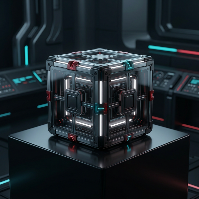 Glowing solid production-ready tech cube representing a first release